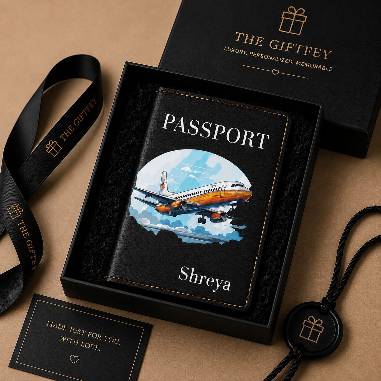 Personalized Leather Passport Cover