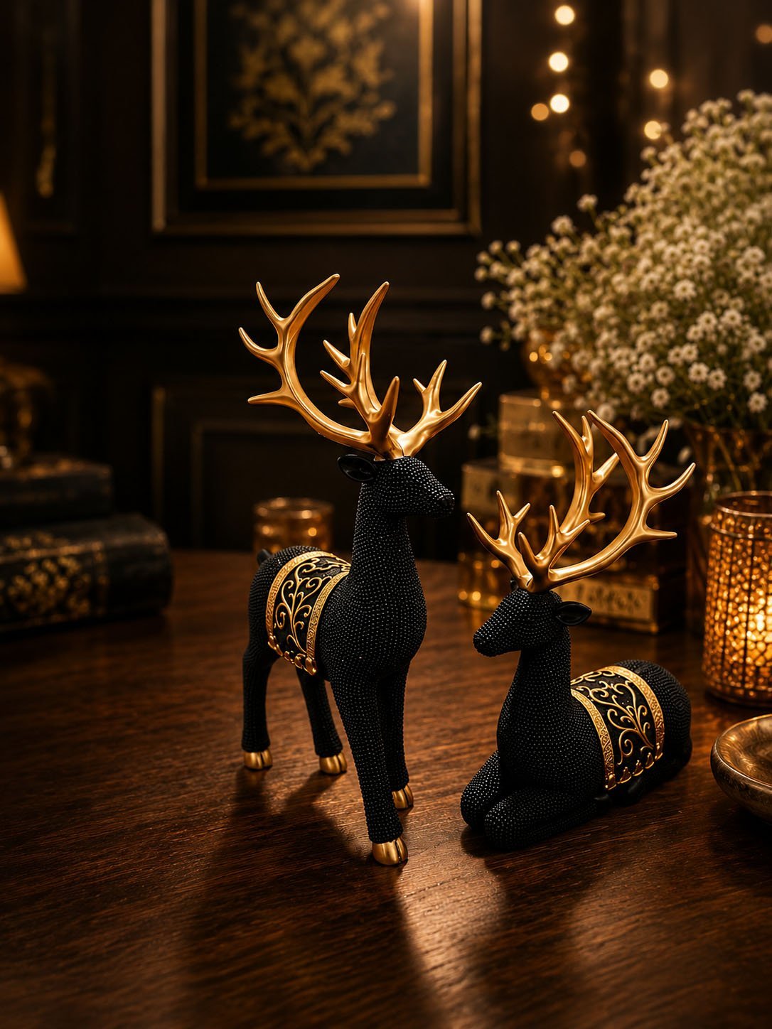 Luxury Deer Showpiece Set