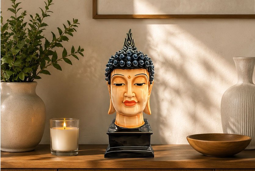 Serene Buddha Head Showpiece