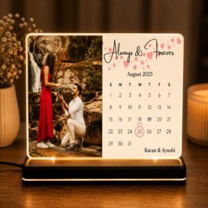 Personalized Anniversary LED Acrylic Calendar Photo Frame – A Date to Remember Forever