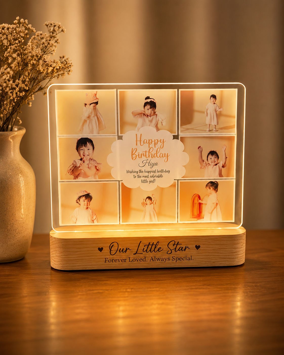 Personalized Birthday LED Acrylic Photo Frame for Kids – A Beautiful Keepsake of Precious Childhood Memories