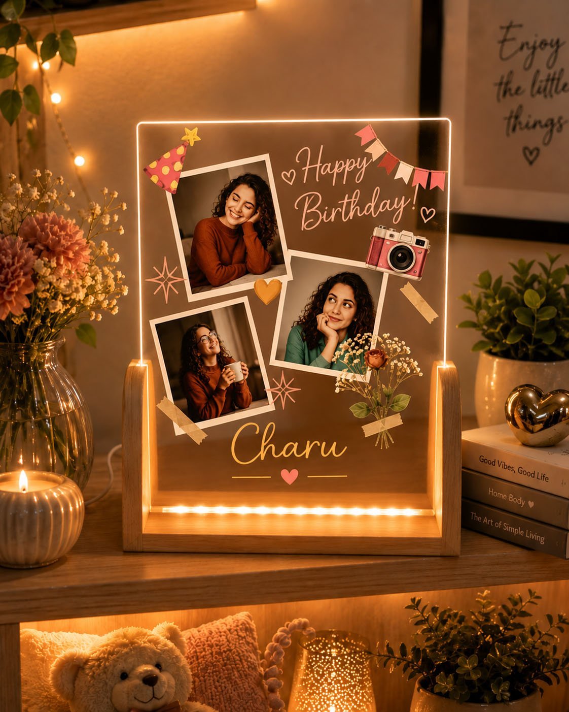 Personalized Birthday LED Acrylic Photo Frame – A Gift That Glows with Love