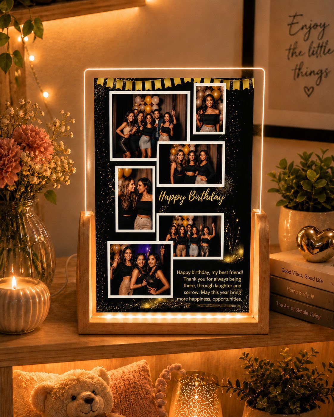 Personalized Birthday LED Acrylic Photo Frame – Celebrate Every Moment Together
