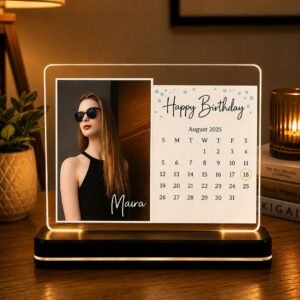 Personalized Birthday LED Acrylic Calendar Photo Frame – A Gift That Marks Every Special Moment