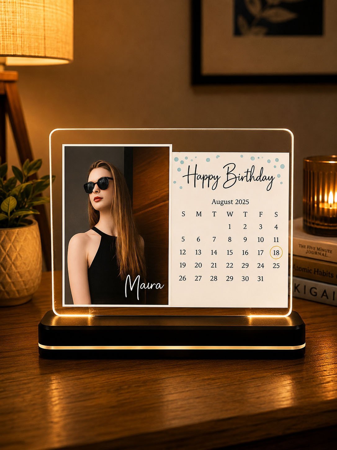 Personalized Birthday LED Acrylic Calendar Photo Frame – A Gift That Marks Every Special Moment