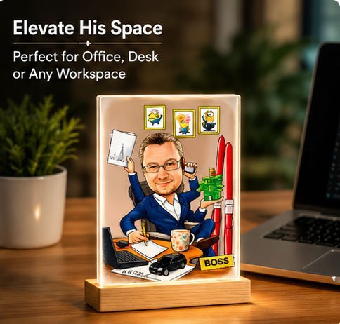 Personalized Caricature Acrylic Photo Frame – A Unique Gift for Every Achievement
