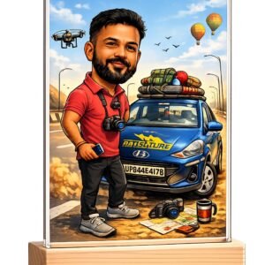 Personalized Travel Caricature Acrylic Photo Frame – A Perfect Gift for Every Explorer