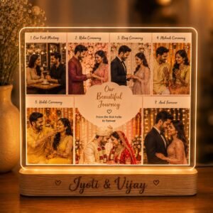 Personalized Love Story Journey LED Acrylic Photo Frame – Every Chapter, One Beautiful Forever