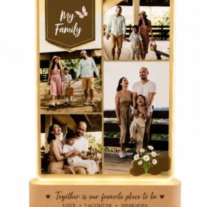 Personalized Family Collage LED Acrylic Photo Frame – Light Up the Love of Family