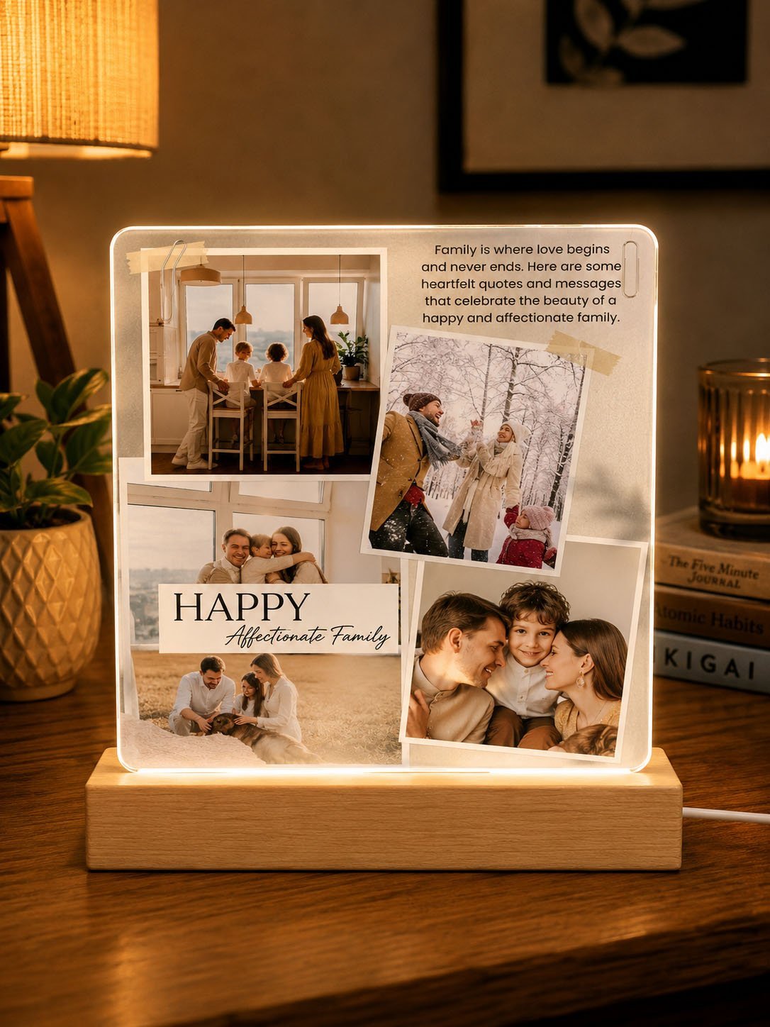 Personalized Family Photo Collage LED Acrylic Frame – A Timeless Tribute to Love & Togetherness