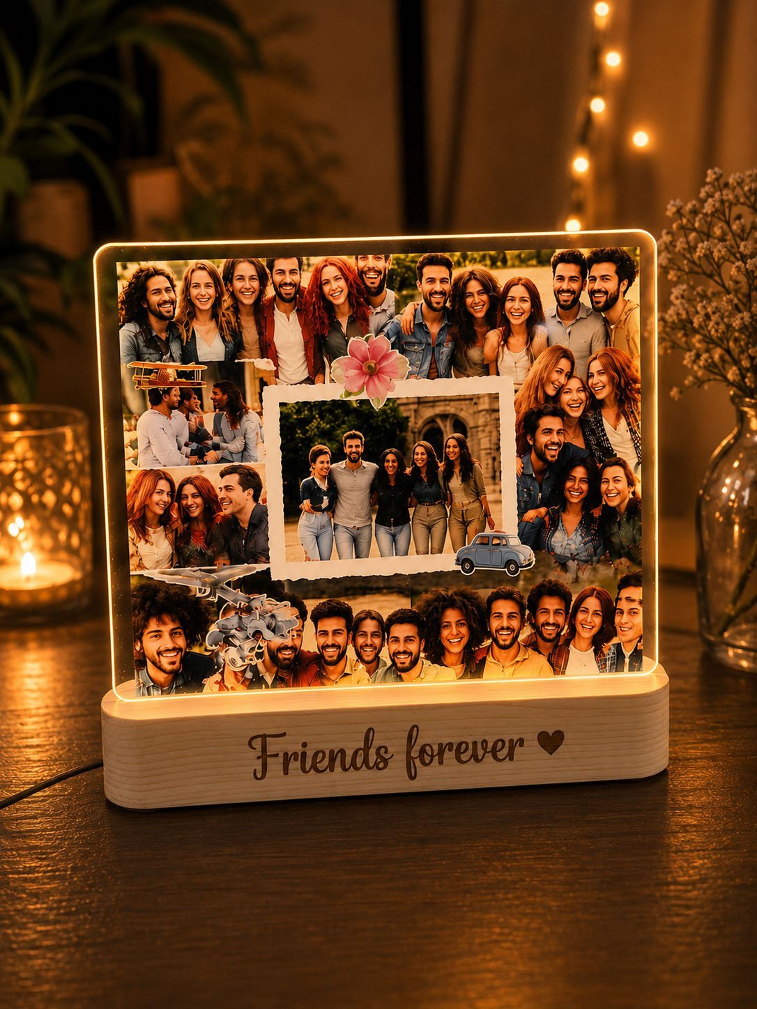 Personalized Friends Forever LED Acrylic Photo Frame – Celebrate the Memories That Last a Lifetime