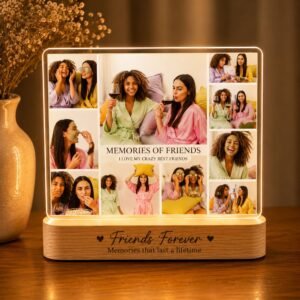 Personalized Friends Memories LED Acrylic Photo Frame – A Glow of Friendship That Lasts Forever