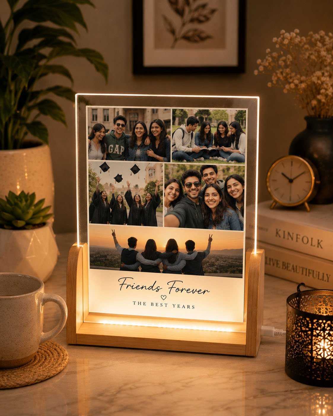 Personalized Friends Forever LED Acrylic Photo Frame – Celebrate the Best Years Together