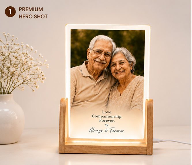Personalized Couple LED Acrylic Photo Frame – A Lifetime of Love & Togetherness