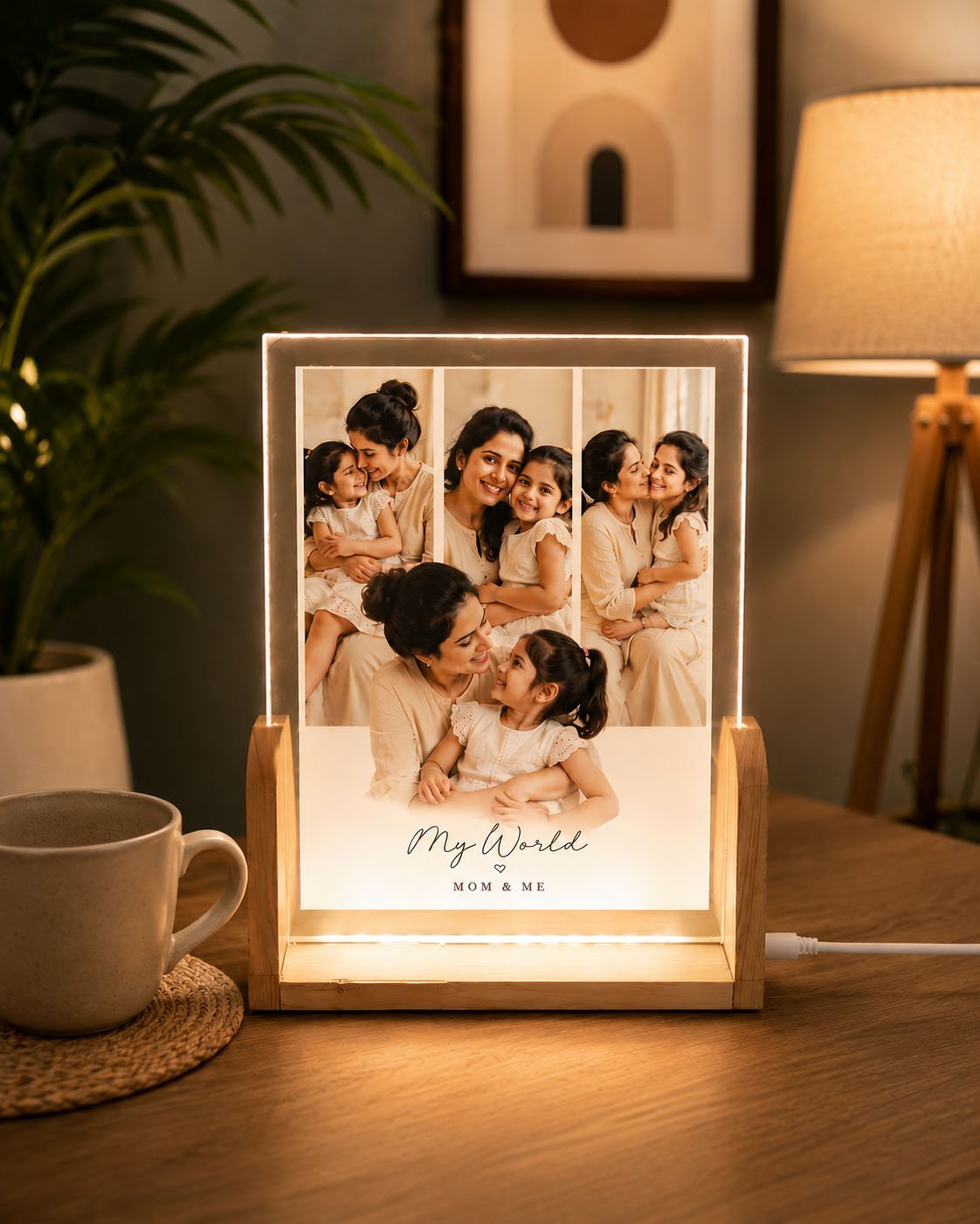 Personalized Mom & Me LED Acrylic Photo Frame – A Bond Beyond Words