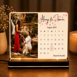 Personalized Anniversary LED Acrylic Calendar Photo Frame – A Date to Remember Forever